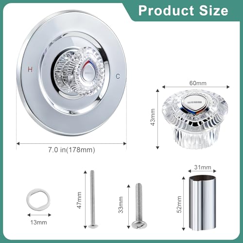 Image of T470 Shower Trim Kit, Compatible with Moen Chateau Shower Trim Kit, Single-Handle Tub /Shower Trim, Includes Escutcheon, Tubes, Screws and Shower Handle (Chrome)