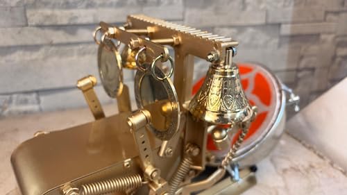 Image of Automatic Electric Mini Aarti Machine with Nagara & 2 Bells & 2 Zalar(Golden Colour) 6 inch Size for Home /Temple Satsang /Pooja Room With Adaptor