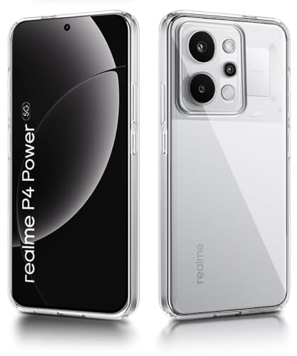 Image of WOW IMAGINE Transparent Back Cover Case for Realme P4 Power 5G | Realme Narzo Power 5G | Raised Bumps for Full Device & Camera Protection Shockproof TPU Silicone Back Case Mobile Cover - Transparent