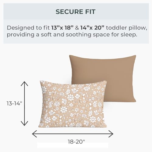Image of Pobibaby - 2 Pack Premium Toddler Pillowcase - Ultra Soft Jersey Knit - Crib Pillow, Kids Pillow, Travel Pillow Case Cover (Meadow)