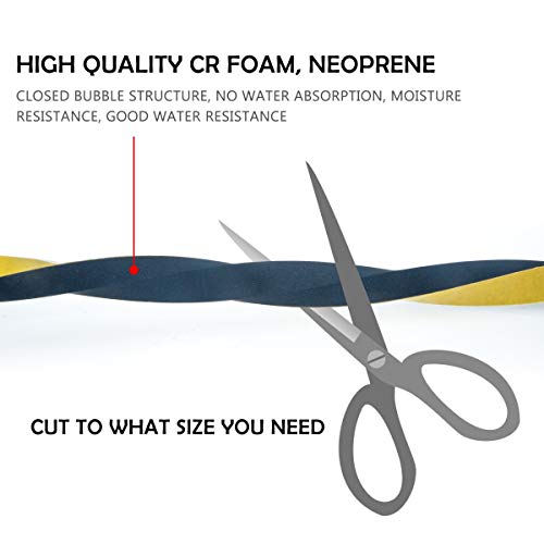 Weather Strip-2 Rolls, 1/2 Inch Wide X 1/4 Inch Thick,Neoprene Weather Stripping High Density Foam Tape For Doors And Windows Insulation,Total 26 Feet Long(13Ft X 2 Rolls) #TOP5