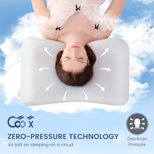 Elegear Deep Sleep Cooling Neck Pillow, Zero-Pressure Tech Orthopedic Pillow Provides Ultra-soft Cloud Support&BreathabAle, Ergonomic Contour Cervical Pillow for Neck Pain Relief for Side&Back Sleeper