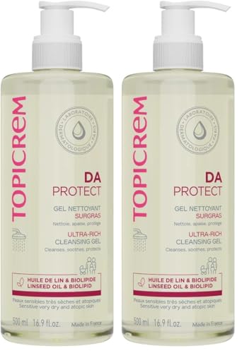 Topicrem - DA Gel Nettoyant Surgras - Nettoie, Apaise, Protège - Gel Douche pour Peaux Sensibles,...