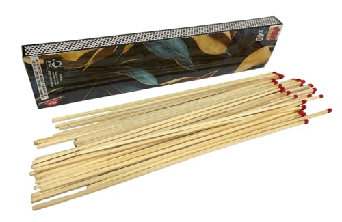Matchs longs matchs XXL Matchs de 28 cm de long Boîte de 40 allumettes pour cheminée poêle à barbecue en bois grand format 28 cm allumettes en bois pour...