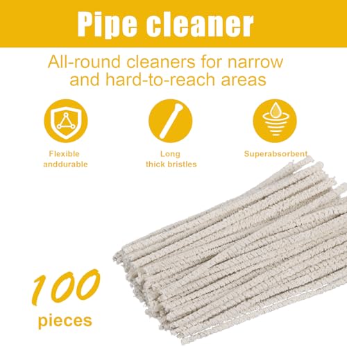 Aessniy 100 Pack Cone Pipe Cleaner, 6-inch Pipe Cleaner Bulk, Cotton and Wire Pipe Cleaner,Pipecleaners for Removing Tar & Resin - Image 3