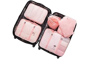 Adwaita Travel Luggage Packing Organizers(Pink)