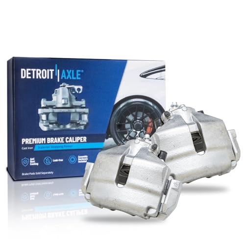 Image of Detroit Axle - Front 2pc Brake Calipers for Audi A1 A3 TT RS TTS Quattro | VW Bora Jetta Beetle CC Eos Golf GTI Passat, 2 Disc Brake Calipers w /Bracket Replacement