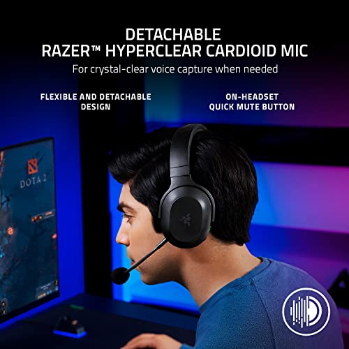 Razer Barracuda X draadloze multi-platform gaming en mobiele headset (model 2021): 250g ergonomisch ontwerp - afneembare hyperClear microfoon - 20 uur batterij - compatibel met pc, PS5, schakelaar en Android - zwart - Afbeelding 6