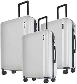 GinzaTravel Lightweight Suitcase ABS Hard Shell Case Suitcases with TSA Lock 4 Wheels Carry-on Hand Luggage for Travel Large(78cm 105L) Silver