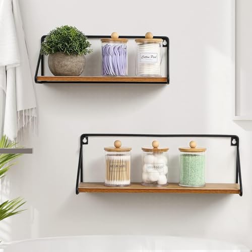 Image of Soko 2 Pack Qtip Holder with Bamboo Lids, Cotton Swab Storage Dispenser, Acrylic Vanity Countertop Cosmetic Makeup Organizer - Bathroom Canister Accessories Set for Ball, Pads, Floss, Earbud - 2 PC
