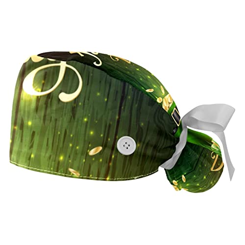 Chapeau Vert de la Saint-Patrick : lot de 2 casquettes bouffantes respirantes