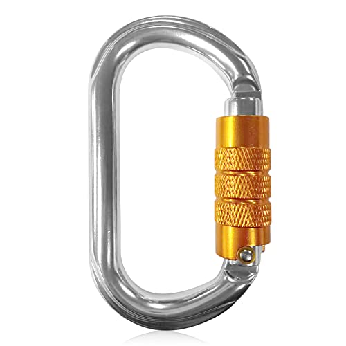 yeacher 25KN Auto Locking Gate Carabiner Pesado D Forma Pacote Buckle Twist Locking Gate Mosquetão E