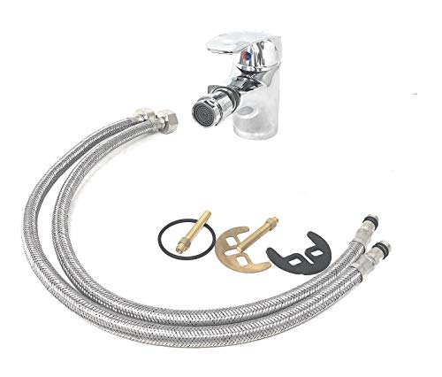 TEMPO DI SALDI Rubinetto Miscelatore Con Flessibili In Ottone Con Testa Mobile Per Bidet Lavabo