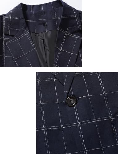 Men's Checked Suit Blazer One Button Casual Tuxedos Blazer Wedding Coat4