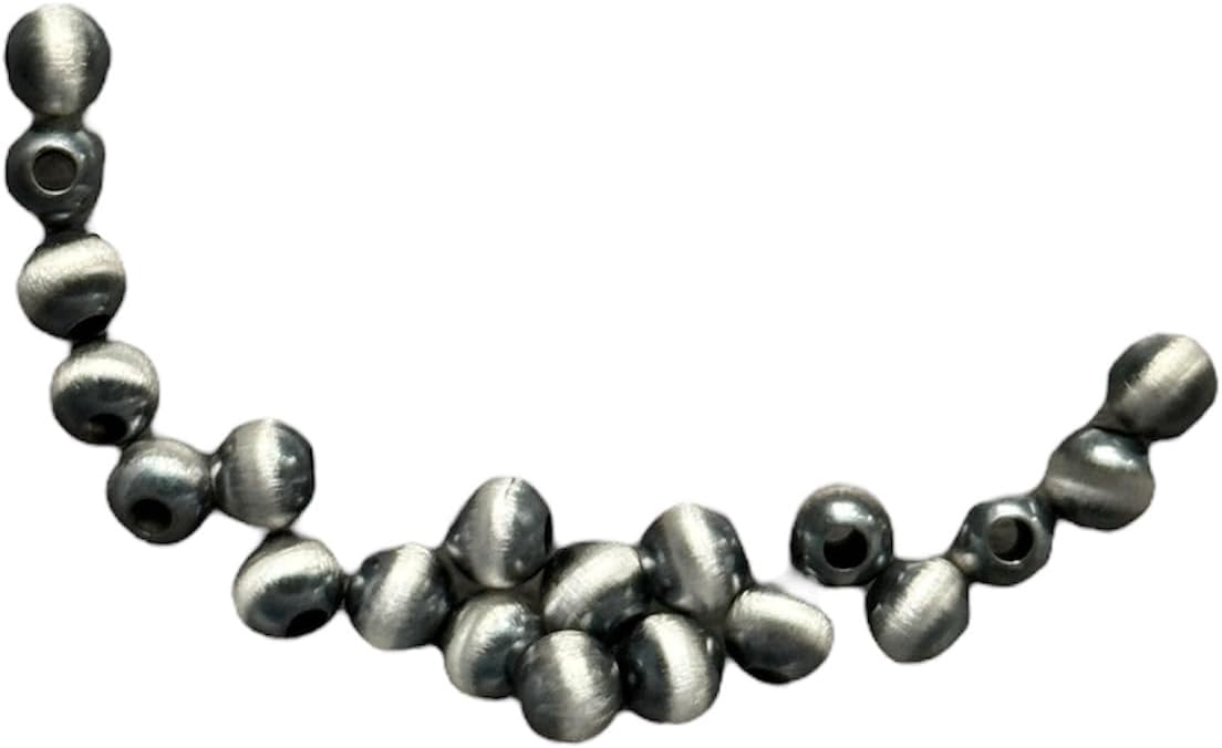 925 Sterling Silver Seamless Navajo Style Pearls Loose Beads (Pack of 20)