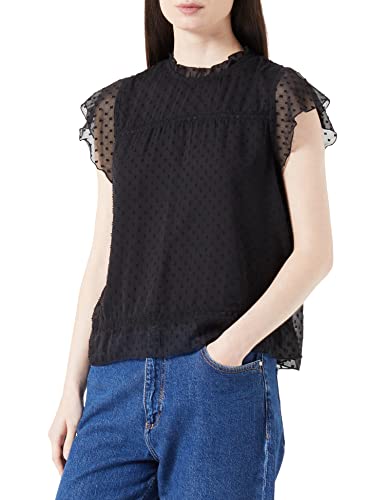 ONLY Damen Onlflora Capsleeve Top WVN Noos Bluse, Schwarz, L EU
