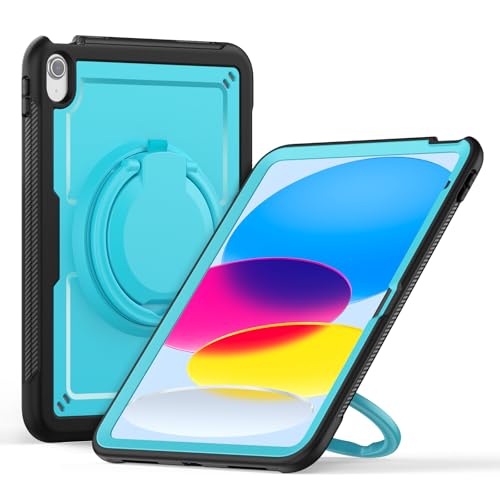 Housse iPad 11 anti-surchauffe et antichoc bleu clair avec support rotatif