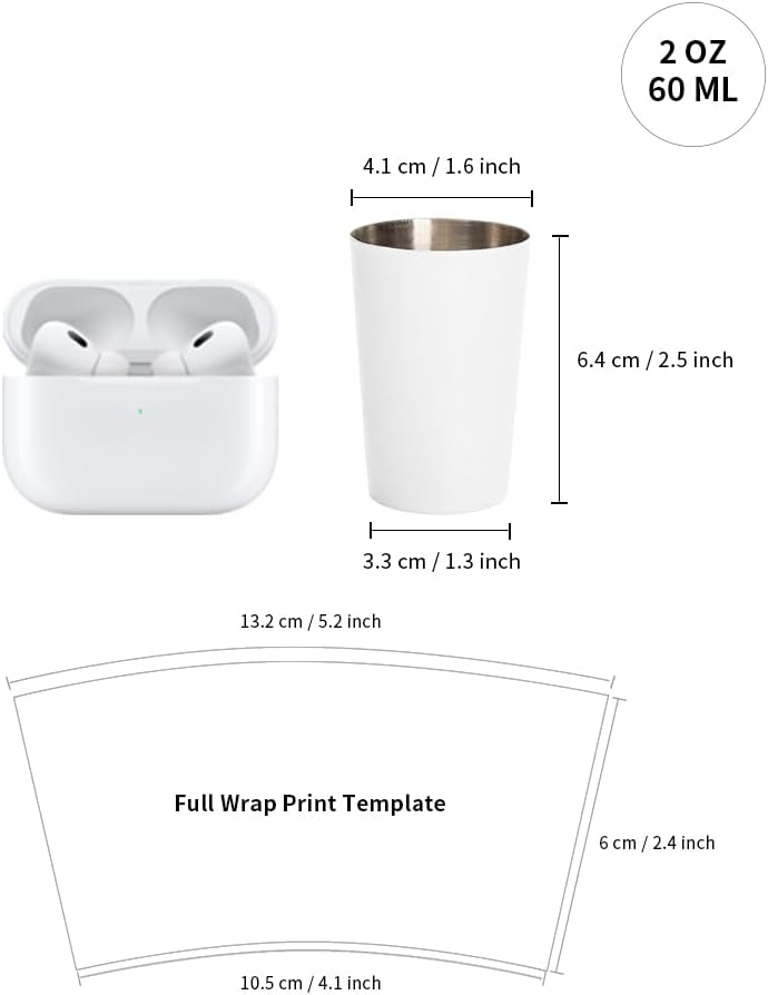 PYD Life 12 Pack 2 OZ Sublimation Shot Mugs Tumblers Blanks Bulk White Mini Wine Tumbler Stainless Steel Tumblers Cups without Lid and Straw for Sublimation Oven Printing - Image 2