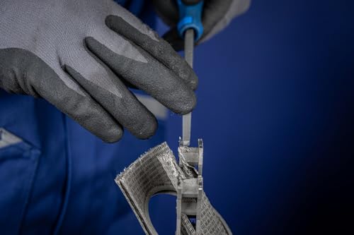 PFERD Werkstattfeile Vierkant, länge 200mm, quadratische, spitz zulaufende Feile, Kreuzhieb H2 auf vier Seiten, inkl. Ergonomie-Feilenheft, 11212207 – für universelle Schrupp- und Schlichtarbeiten geeignet