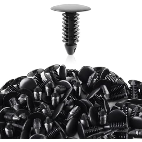 AUTOKAY 100Pcs 8mm Bumper Clips Auto Car Hole Plastic Rivets Fastener Retainer Clips Fender Push Pin Fits for GM #1605396, 1595864 for Chrysler 6030441 for Ford 388577S, W705589-S300 Cover