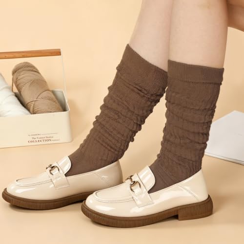 Image of Pleneal Slouchy Socks for Women Scrunch Sock Knit Chunky Crew Boot Socks