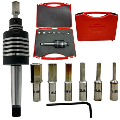Assorts MT2 Shank Rotary Broaching Live Center Set with 7 HSS Hex Punches (3mm–10mm) – Teng Style Tool for Lathe Metalworking