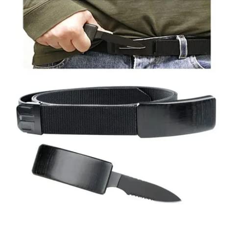 CINTO COM FACA CANIVETE OCULTA NA FIVELA