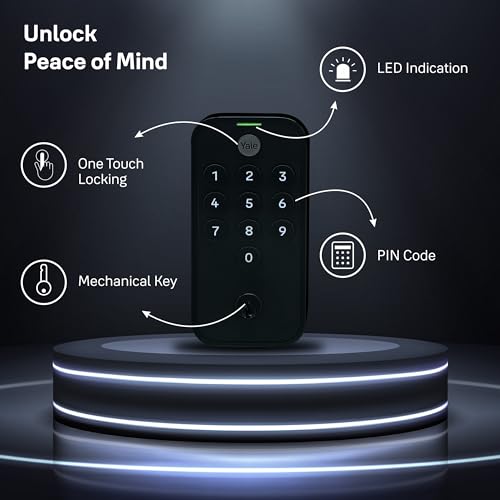 Image of Yale Tye Digital Door Lock with Electronic Keypad for Interior /Exterior Doors | Compatible for Home, Office, Hotel, Store Room & Garage with 35-45.5mm Door Thickness | 1 Year Warranty (Black)