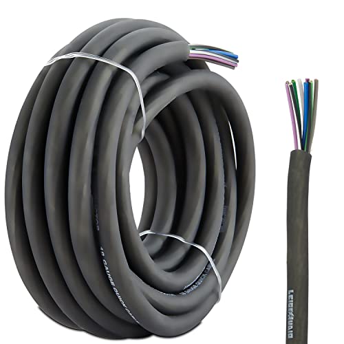 LEIGESAUDIO 20 Feet 9 Conductor Speaker Wire Cable - 18 AWG 100% Pure OFC, Ultra-Flex and Easy Peel Jacket, Bare Copper with Color Coded Conductors