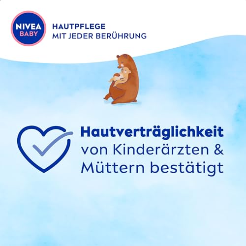 NIVEA BABY Pflege und Massage Öl, pflegendes Babyöl für die zarte Babyhaut mit Mandelöl und Vitamin E, Hautpflege schützt und stärkt empfindliche Haut (200 ml)