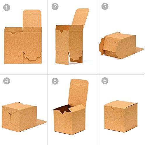 HOUSE DAY Gift Boxes 12X12X9cm Favor for Bridesmaid Proposal/Birthday/Party/Wedding, Kraft Paper Present Packaging Box with Lid, Decorative Gift Wrap Boxes Bulk for Crafting/Cupcake -Brown 10 Pcs