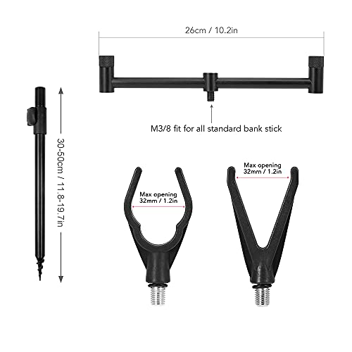 Support de canne à pêche avec alarme de touche rétractable LIXADA 9pcs - 2