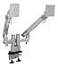 Produktbild ICY BOX IB-MS804-T Halterung für 2 Monitore bis 27 Zoll (68 cm), schraubbare Tischbefestigung, Höhenanpassung, dreh-/neigbar, Metall, silber