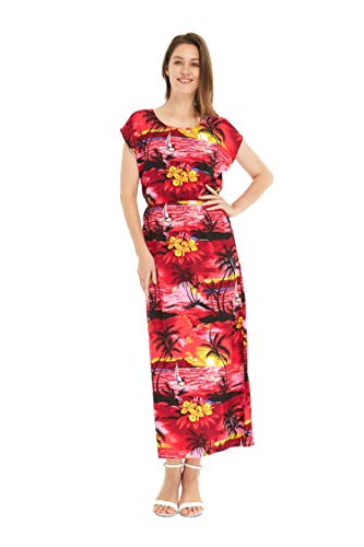Image of Hawaii Hangover Family Matching Hawaiian Clothes, Sunset Red | Family matching Hawaiian outfits, Sunset Red, lightweight rayon, machine washable, tropical floral print, luaus, cruises
