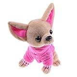JVSISM 1 Pieza 17Cm Perrito Chihuahua Juguete para Ni？os Kawaii Mu？eca Animal De Simulación Regalo De Cumplea？os para Ni？as Ni？os Juguete De Felpa Perro De Peluche Lindo Róseo