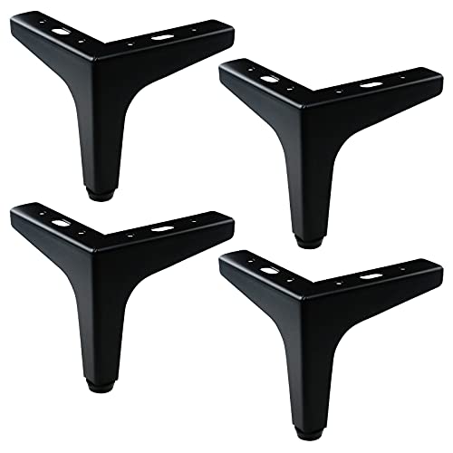 Antrader 4 Pack 4.5-Inch Height Adjustable Modern Furniture Sofa Legs Metal Chrome Matte Black Polished Table Cabinet Cupboard Feet #TOP16