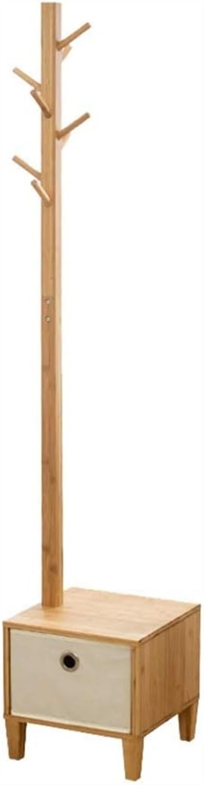 KIJyfgTR Coat Rack Creative Tree Shaped Bamboo Coat Rack With Cabinet Multifunction Hanger Floor Standing Coat Stand