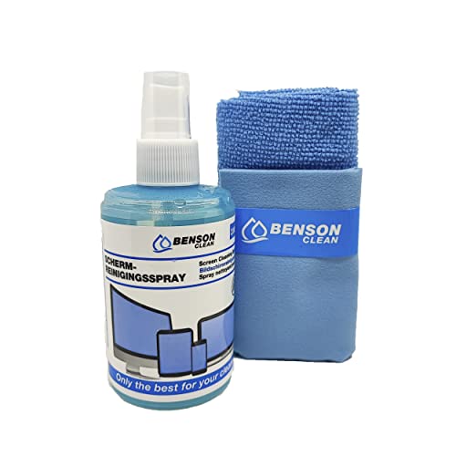 Limpiador DE Pantalla (200ml) para Ordenador, Televisor, Portátil, Tablet, Teléfono Móvil, Smartphone. Incluye Gamuza DE Microfibra para una óptima Limpieza de Pantallas LCD o LED. Sin Alcohol Cover