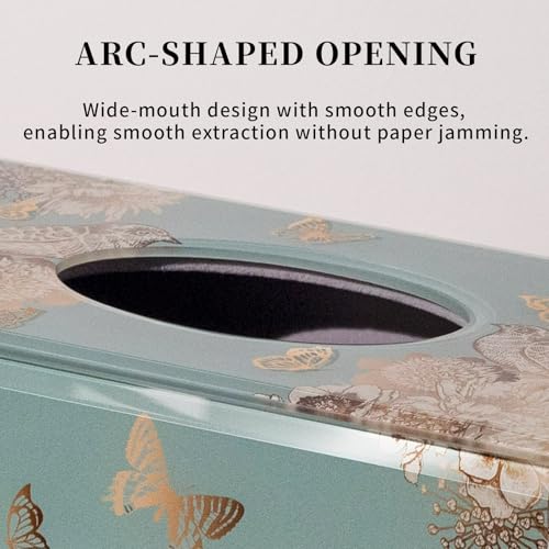 Timetrace Glass Tissue Box Cover Rectangle-Floral and Butterfly Pattern Decorative Tissue Holder with Velvet Lining for Home Decor, Living Room, Bedroom, Kitchen, Office & Christmas/New Year Gifts - Image 5