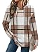 Bofell Hoodies for Women Long Sleeve Shirts Early Fall Fashion Must Haves 2025 Teachers Outfits Winter Maternity Clothes Plaid Brown L
