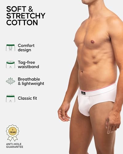 DANISH ENDURANCE Men’s Cotton Briefs, Tag-Free, Comfortable Waistband, 6-Pack2