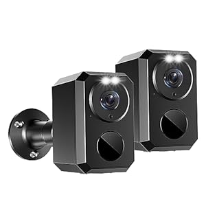 2K Security Camera Wireless Outdoor Battery Powered, 2.4GHz WiFi, Home Security Systems with Color Night Vision, Spotlight Siren, Motion Detection, IP66 Waterproof, 2-Pack