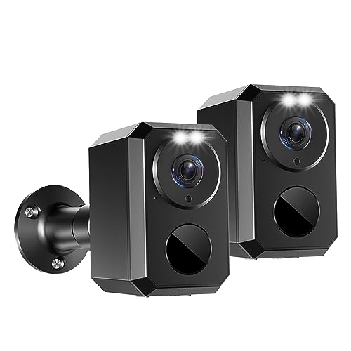 2K Security Camera Wireless Outdoor Battery Powered, 2.4GHz WiFi, Home Security Systems with Color Night Vision, Spotlight Siren, Motion Detection, IP66 Waterproof, 2-Pack