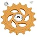 10T–18T for CNC-Machined Rear Derailleur Pulley Wheel with Steel Bearings, Lightweight Engineering Plastic Body, Compatible with Road/Mountain/Folding Bikes – YEL（Yellow 15T）