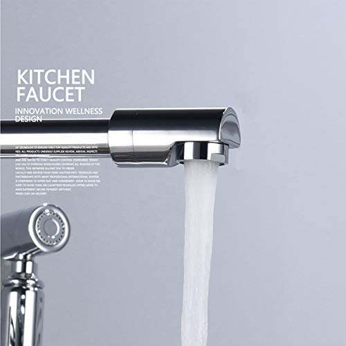 Mitigeur de cuisine chaud et froid mural avec entraxe 6 pouces et bec orientable - 5