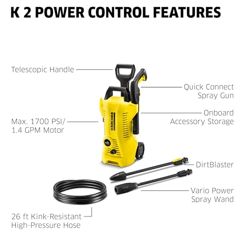 Kärcher Pressure Washer, K2 Power Control, Max 2000 PSI, 25 ft. Hose, 2 Spray Wands - 1.45 GPM - Image 3