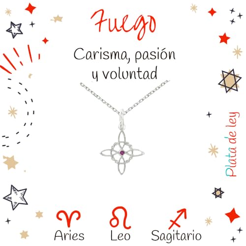 Collar amuleto Nudo de Bruja de Plata de Ley 925 Tamaño XS con