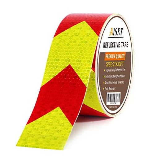 AISEY Reflective Tape Waterproof High Visibility Red & Yellow, Industrial Marking Tape Heavy Duty Hazard Caution Warning Safety Adhesive Tape Outdoor 2 Inch by 30 Feet