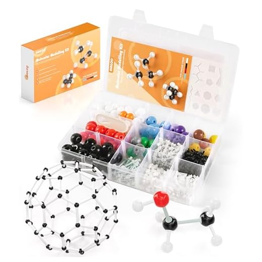 Organic Chemistry Model Kit-404 PCS,Portable Molecular Model Kit for Chemistry Classes,Atomic Element Model Set for Organic＆Inorganic Learning,Supply to Students ＆ Teachers