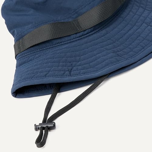 Amazon Essentials Men's Washed Nylon Outdoor Wide Brim Sun Bucket Hat, Navy, Large-X-Large
